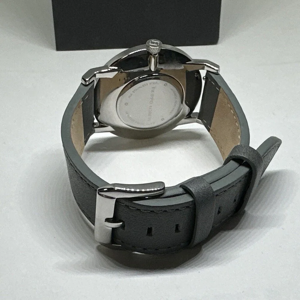 Filippo Loreti Unisex Gray Leather Straps Analog Dial Quartz Wrist Watch NSD34